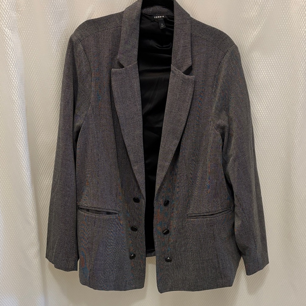 torrid Gray Double-Breasted Blazer